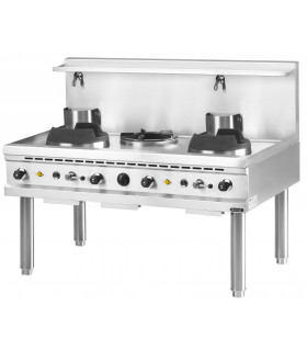 Table de cuisson à gaz Poêle à gaz intégré 1 brûleur Wok 7,2 kW neuf cavité  fierce feu cuiseur en verre noir for le réchauffement, la cuisson,  l'ébullition, la friture, le mijotage [