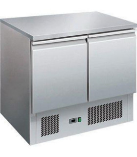 Saladette inox réfrigérée positive 240 Litres, 2 portes & 2 bacs GN