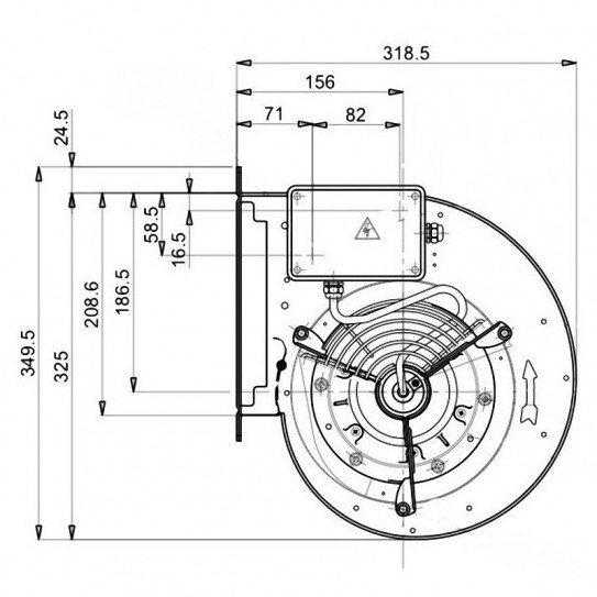 Ventilateur DDM 7/9 moteur hotte 2600m3/h Nicotra